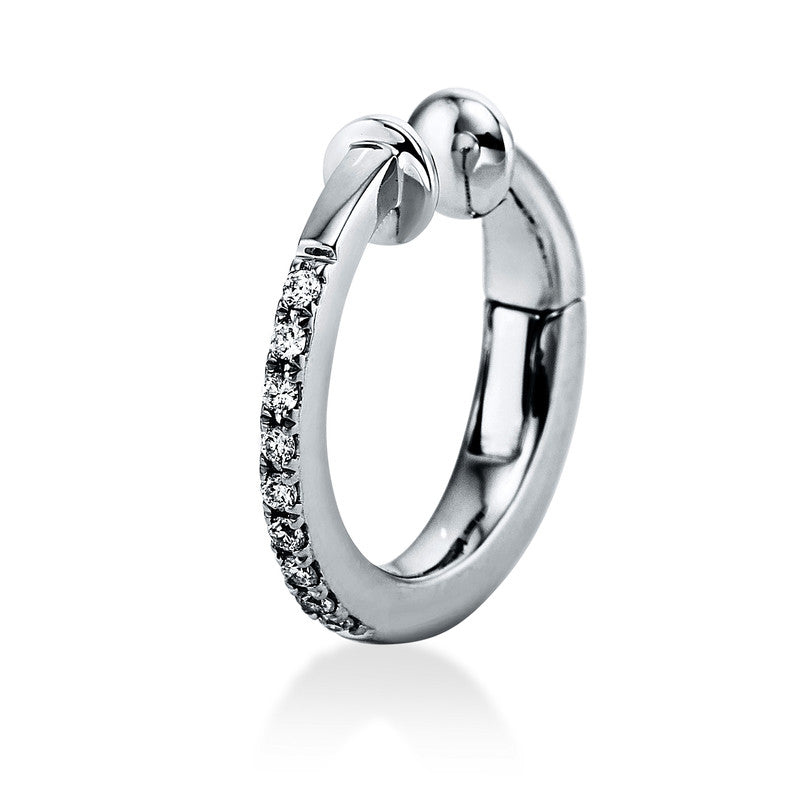 Ohrschmuck 18 kt WG, Ohrmanschette, 9 Brill. 0,05 ct, TW-si
