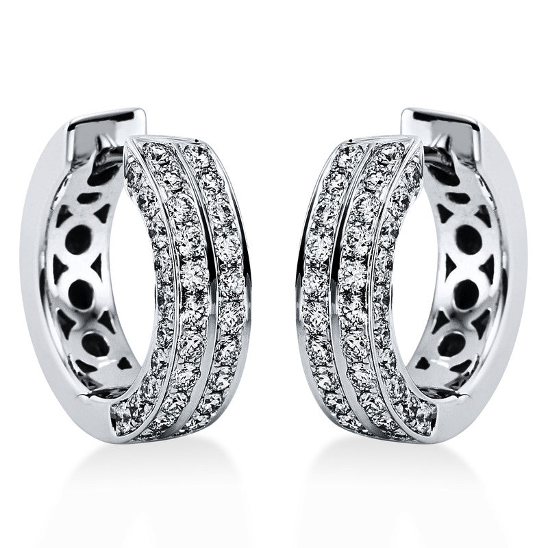 Creolen 18 kt WG, 64 Brill. 0,76 ct, TW-vsi