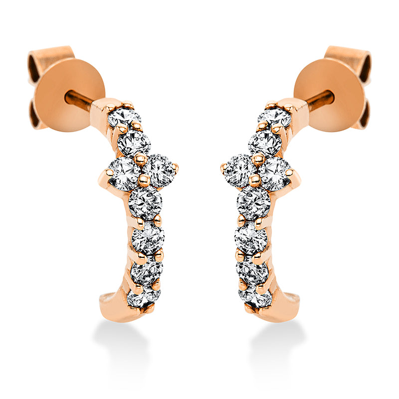 Ohrschmuck 18 kt RG, 16 Brill. 0,48 ct, W-si