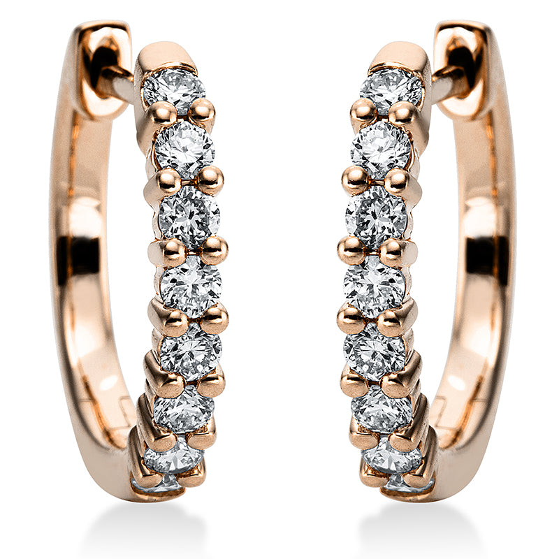 Creolen 18 kt RG. 16 Brillanten 0.35 ct. TW-si. H:13.4 mm. B:2.0 mm