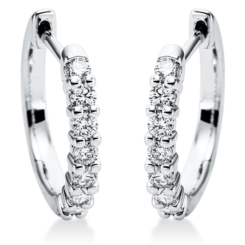 Creolen 18 kt WG, 16 Brill. 0,33 ct, TW-si