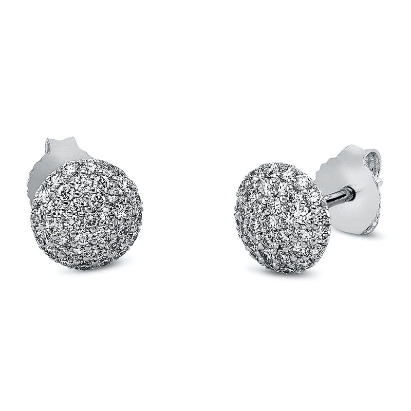 Ohrstecker 18 kt WG, 70 Brill. 0,44 ct, TW-si
