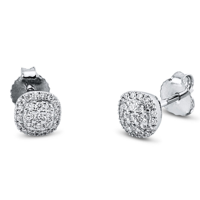 Ohrstecker 18 kt WG, 50 Brill. 0,24 ct, TW-si