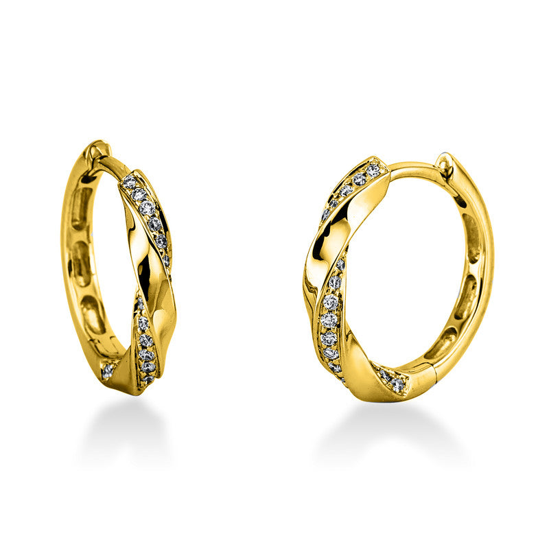 Creolen 18 kt GG, 52 Brill. 0,19 ct, TW-si