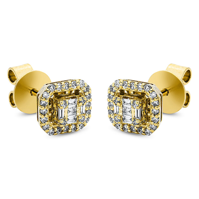 Ohrstecker 18 kt GG, 58 Fant-Schl. 0,22 ct, TW-si