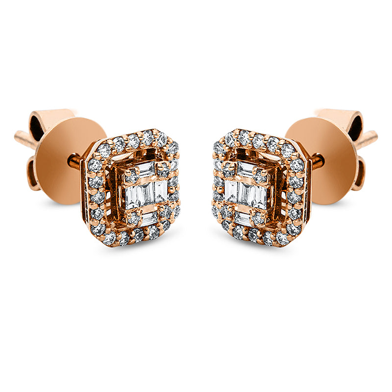 Ohrstecker 18 kt RG, 58 Fant-Schl. 0,22 ct, TW-si