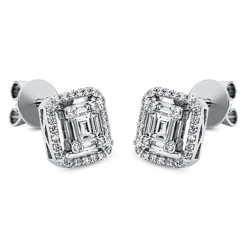 Ohrstecker 18 kt WG, 70 Fant-Schl. 0,37 ct, TW-si