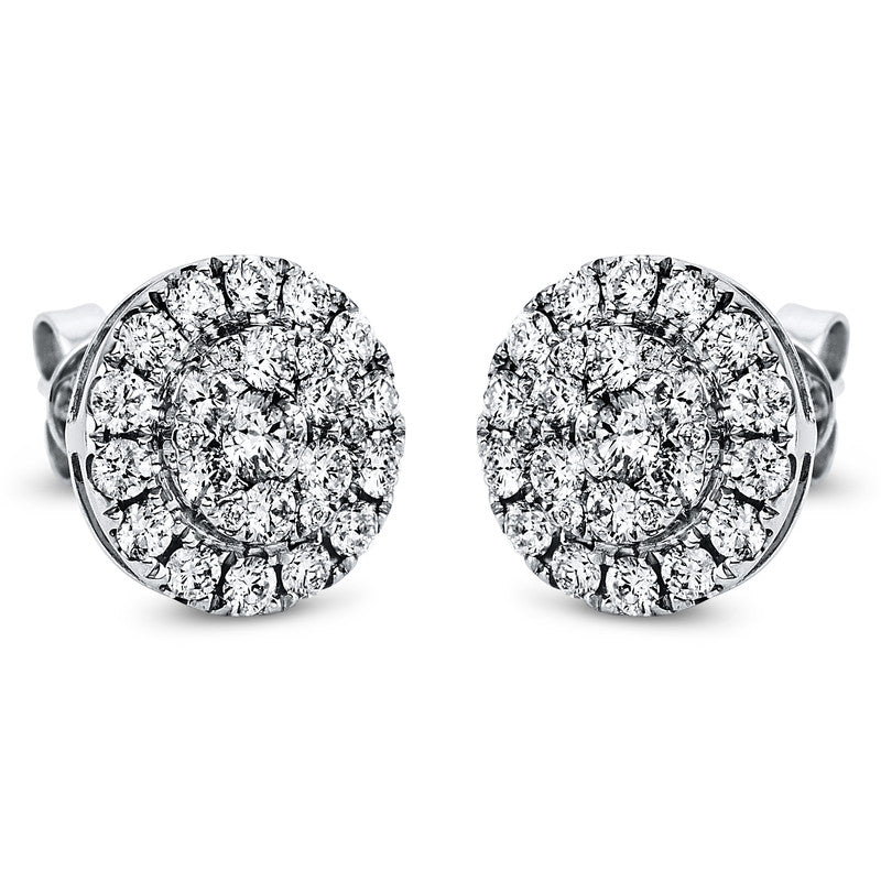 Ohrstecker 18 kt WG, 52 Brill. 0,81 ct, TW-si, 2 Brill. 0,17 ct, TW-si