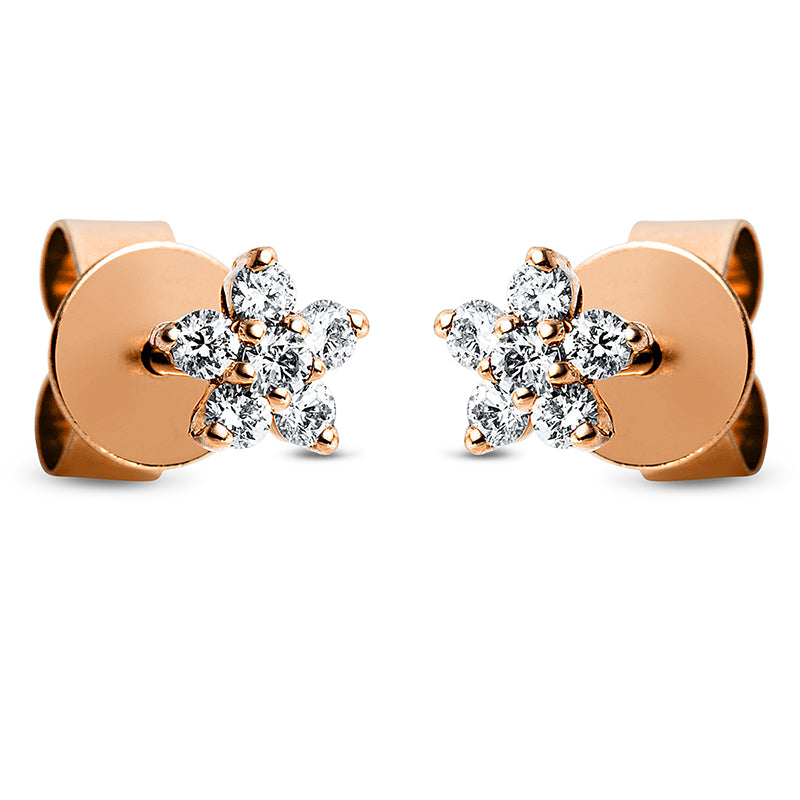 Ohrstecker 18 kt RG, 12 Brill. 0,21 ct, TW-si