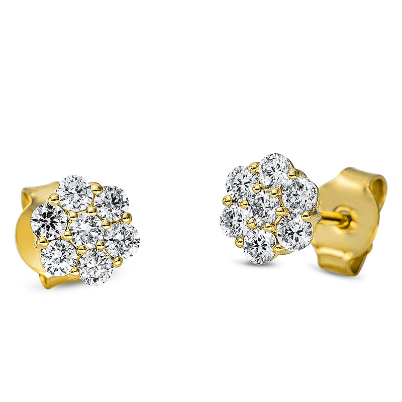 Ohrstecker 18 kt GG. 14 Brillanten 0.56 ct. TW-si