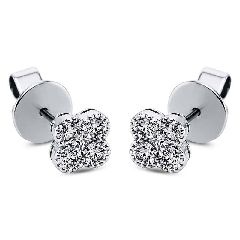 Ohrschmuck 18 kt WG. 2 Princ. 0.08 ct. TW-vsi. 8 Brillanten 0.45 ct. TW-si