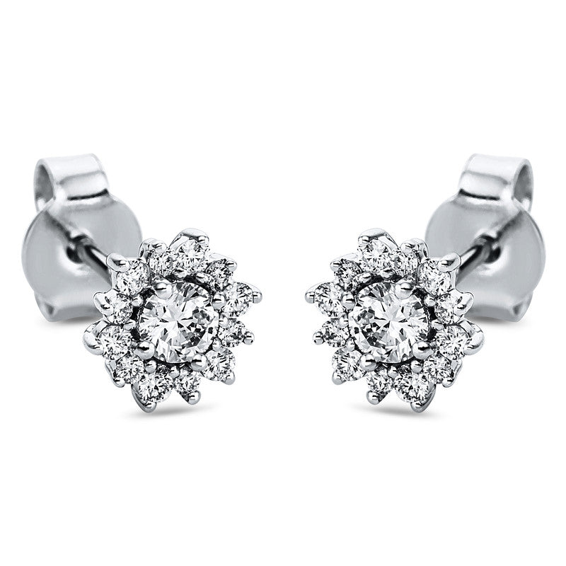 Ohrstecker 18 kt WG, 2 Brill. 0,29 ct, TW-si, 24 Brill. 0,23 ct, TW-si