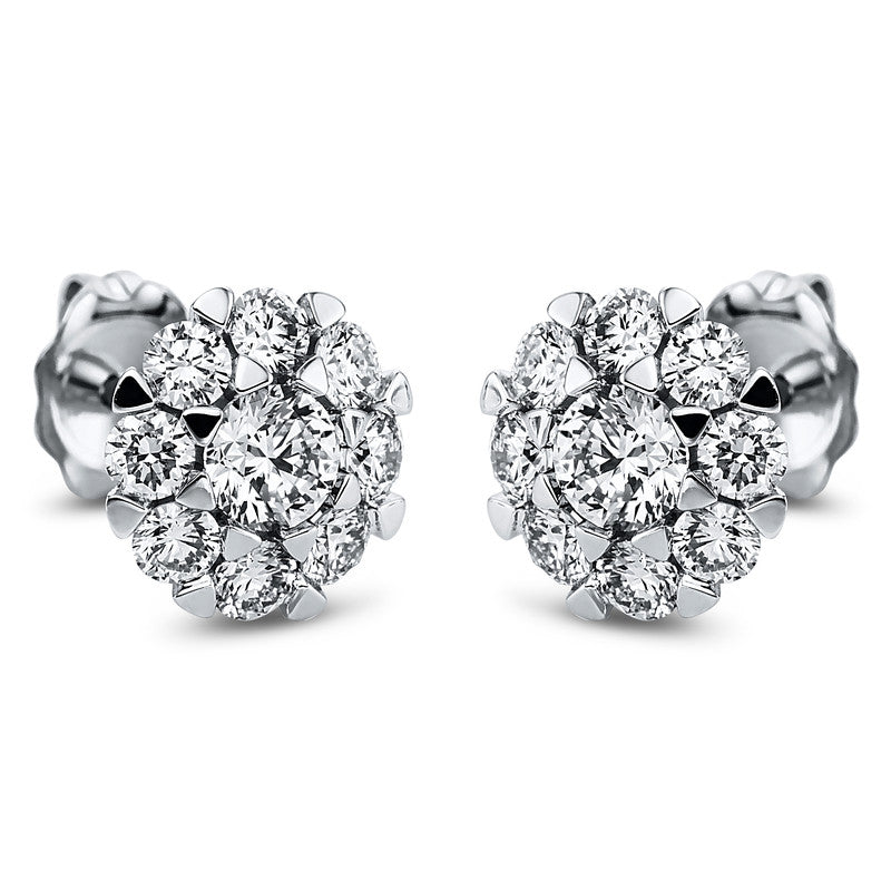 Ohrstecker 18 kt WG, 18 Brill. 1,22 ct, TW-si