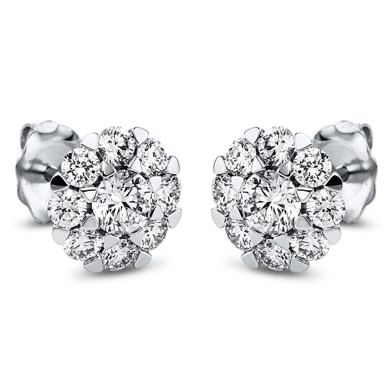 Ohrstecker 18 kt WG, 18 Brill. 1,27 ct, TW-si