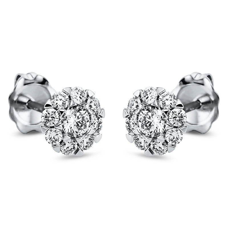 Ohrstecker 18 kt WG, 18 Brill. 0,58 ct, TW-si
