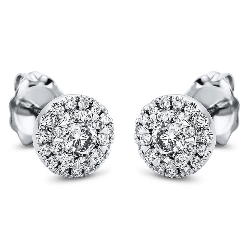 Ohrstecker 14 kt WG, 50 Brill. 0,47 ct, TW-si