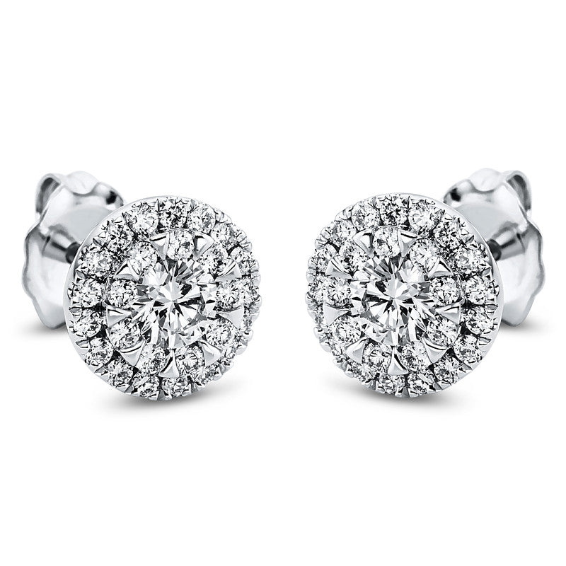 Ohrstecker 18 kt WG, 54 Brill. 0,68 ct, TW-si