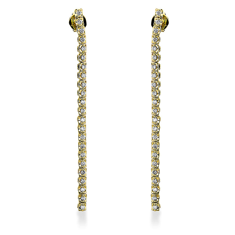 Ohrschmuck 18 kt GG, 46 Brill. 0,70 ct, TW-si