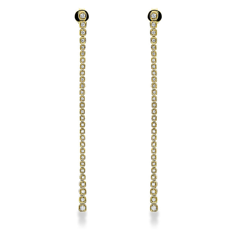 Ohrschmuck 18 kt GG. 4 Brillanten 0.13 ct. TW-si. 54 Brillanten 0.38 ct. TW-si