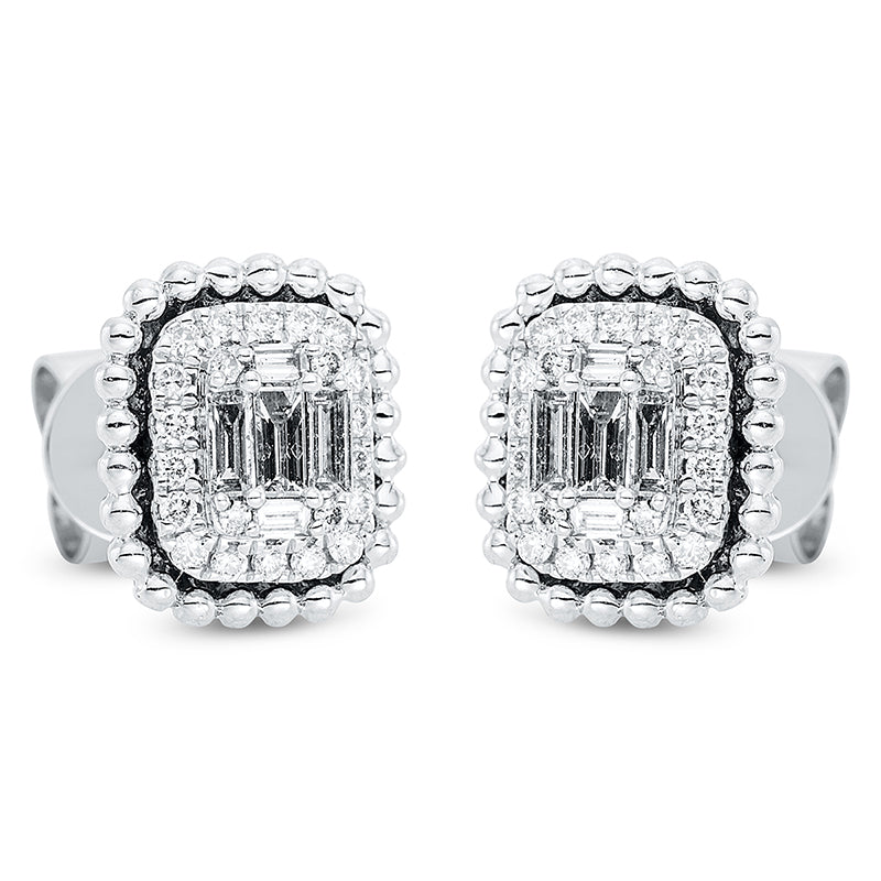 Ohrstecker 18 kt WG. 4 Baguette 0.05 ct. TW-si. 6 Baguette 0.19 ct. TW-si. 44 Brillanten 0.20 ct. TW-si