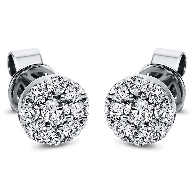 Ohrstecker 18 kt WG, 2 Brill. 0,16 ct, TW-si, 16 Brill. 0,42 ct, TW-si