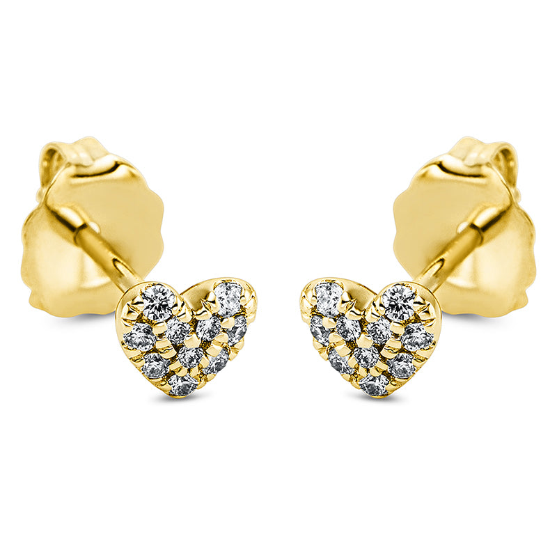 Ohrstecker 18 kt GG, 20 Brill. 0,11 ct, TW-si