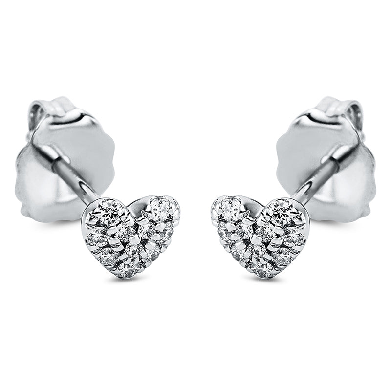 Ohrstecker 14 kt WG, 20 Brill. 0,11 ct, TW-si
