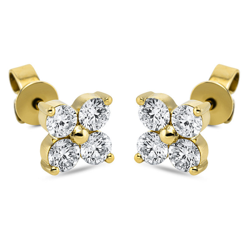 Ohrstecker 18 kt GG, 8 Brill. 0,73 ct, TW-si