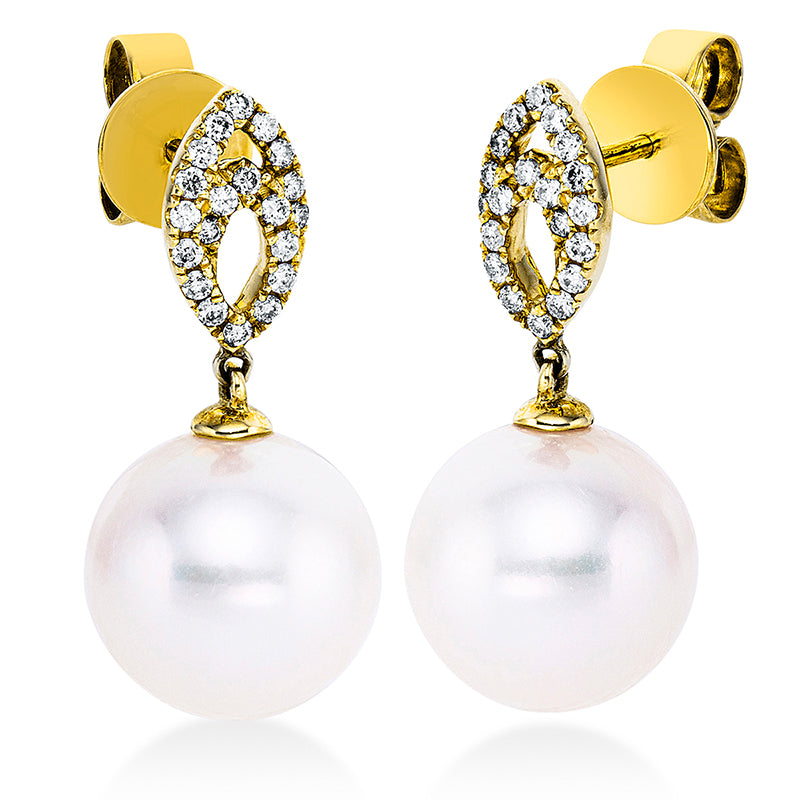 Ohrschmuck 18 kt GG, 38 Brill. 0,22 ct, W-si, 2 SW 10,5 mm