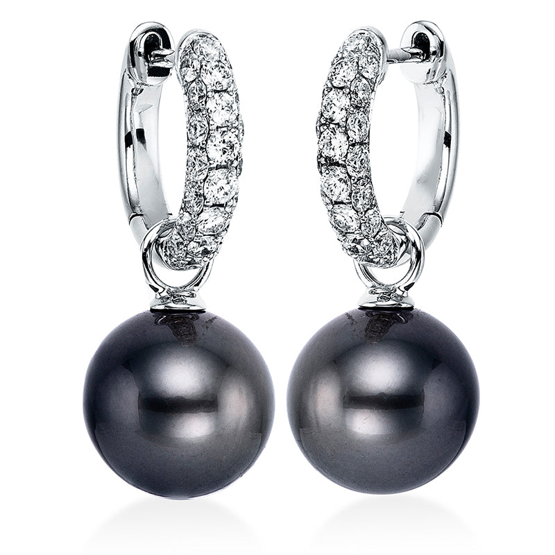 Ohrschmuck 18 kt WG, 44 Brill. 1,00 ct, W-si, 2 TA 10,5 mm