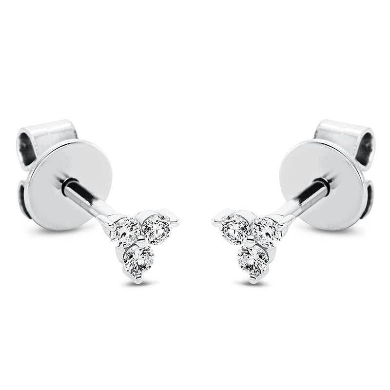 Ohrstecker 18 kt WG. 6 Brillanten 0.10 ct. TW-si. H:3.5 mm