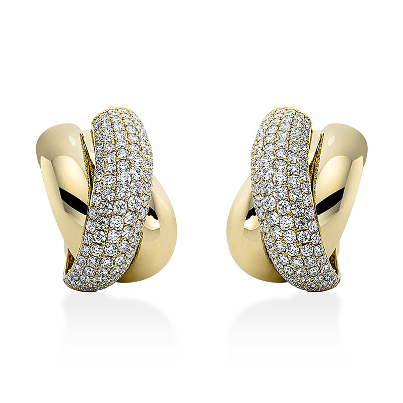 Creolen 18 kt GG. 242 Brillanten 3.47 ct. TW-vsi. H:23.2 mm. B:16.2 mm