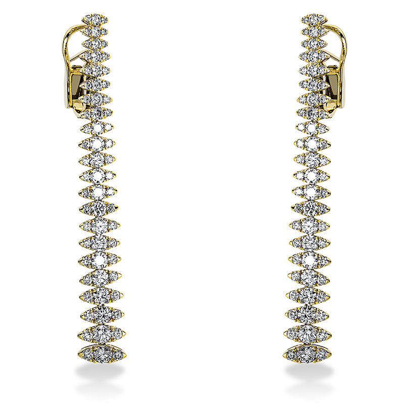 Ohrschmuck 18 kt GG. 94 Brillanten 1.64 ct. TW-vsi. 16 Brillanten 2.10 ct. TW-vsi. 22 Brillanten 1.44 ct. TW-vsi