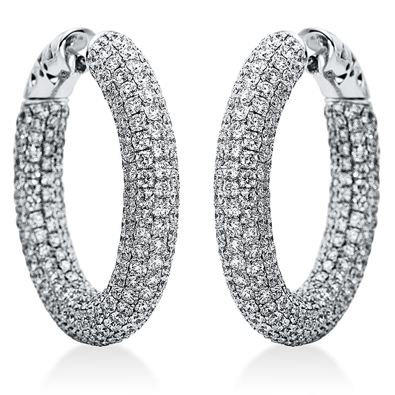Creolen 18 kt WG, 568 Brill. 16,35 ct, TW-vsi