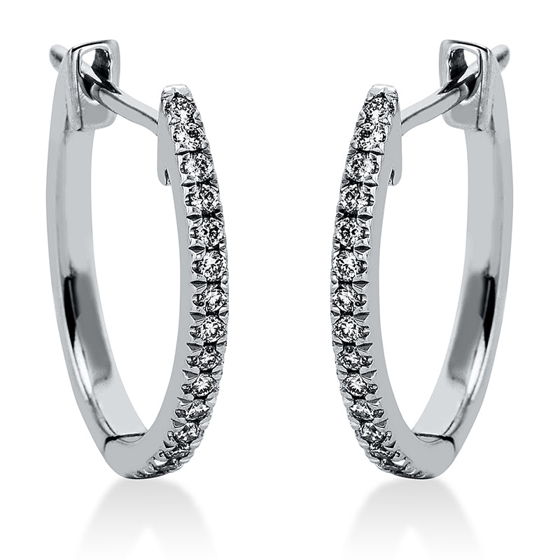 Creolen 14 kt WG, 30 Brill. 0,18 ct, TW-vsi