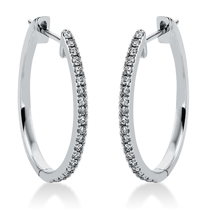 Creolen 14 kt WG, 38 Brill. 0,26 ct, TW-vsi