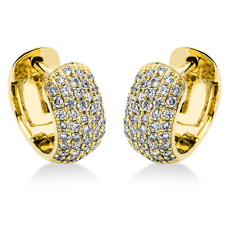 Creolen 18 kt GG, 88 Brill. 0,32 ct, TW-si