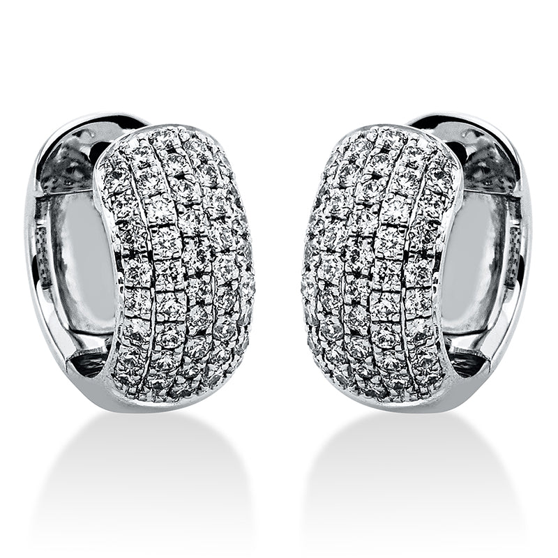 Creolen 18 kt WG, 88 Brill. 0,32 ct, TW-si