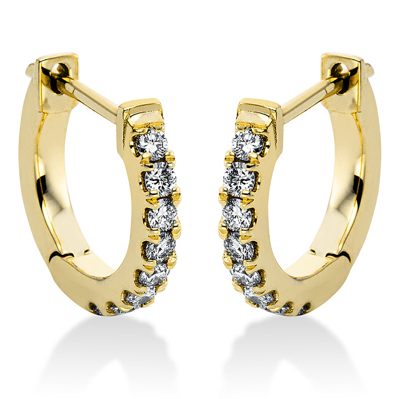 Creolen 18 kt GG, 16 Brill. 0,25 ct, TW-si