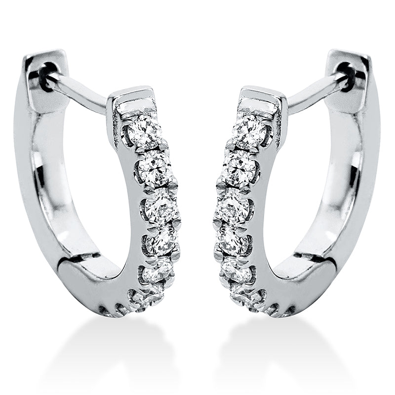 Creolen 18 kt WG, 16 Brill. 0,25 ct, TW-si