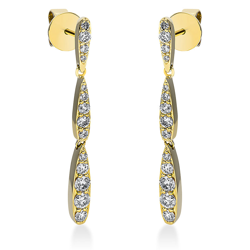 Ohrschmuck 18 kt GG, 4 Brill. 0,31 ct, TW-si, 24 Brill. 0,50 ct, TW-si