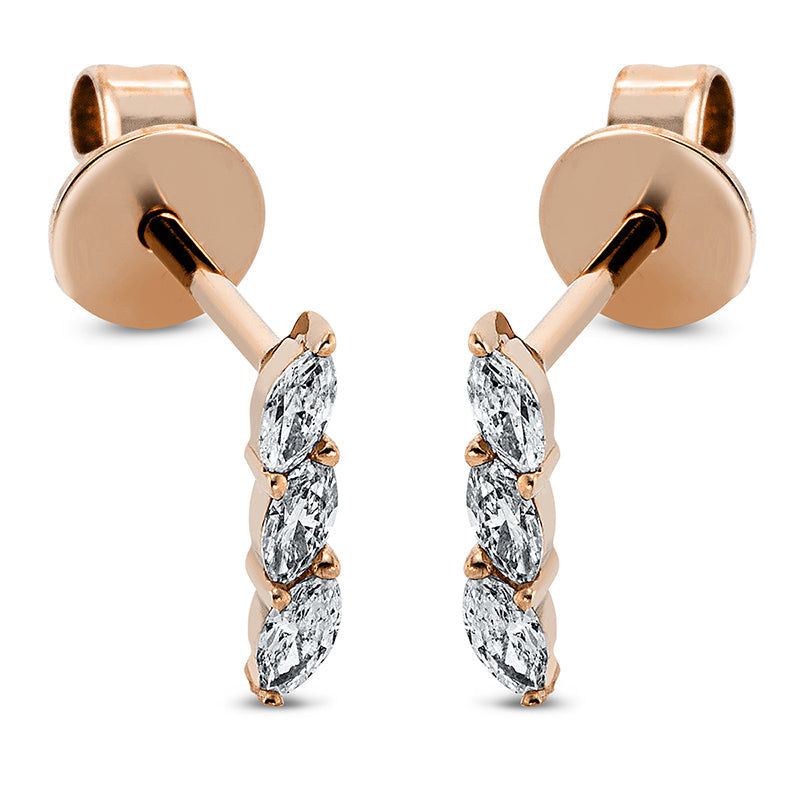 Ohrschmuck 18 kt RG, 6 Nav. 0,19 ct, TW-si