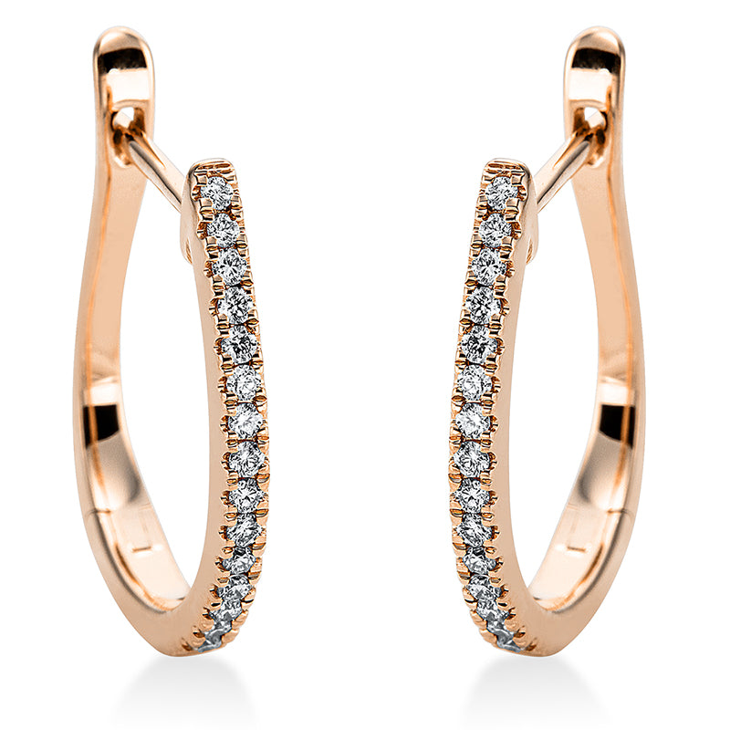 Creolen 18 kt RG, 30 Brill. 0,14 ct, TW-si