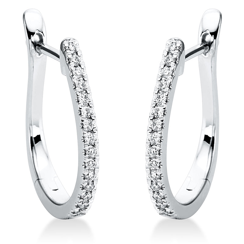 Creolen 18 kt WG, 30 Brill. 0,14 ct, TW-si