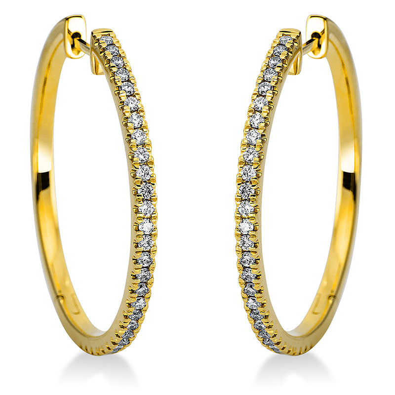 Creolen 18 kt GG, 58 Brill. 0,40 ct, TW-si