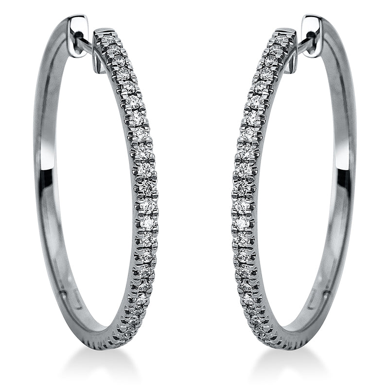 Creolen 18 kt WG, 58 Brill. 0,40 ct, TW-si