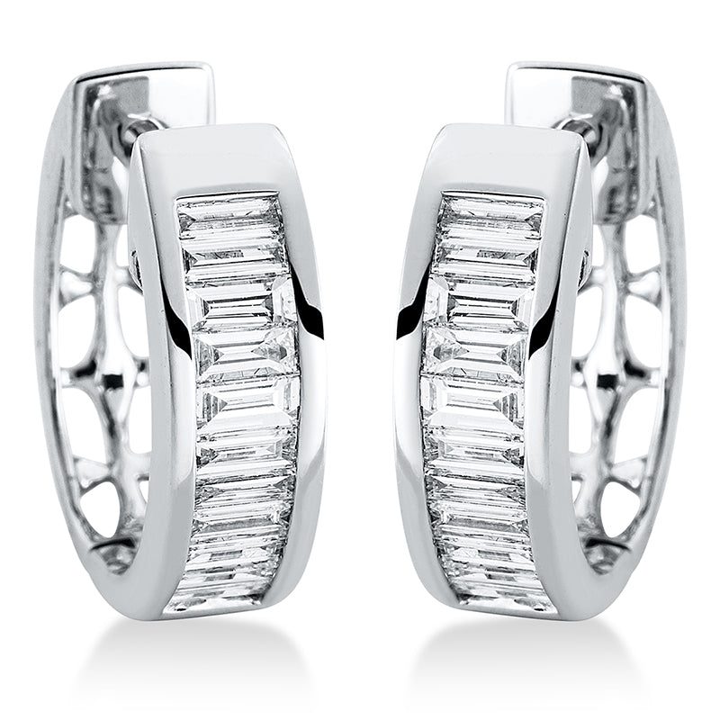 Creolen 18 kt WG. 22 Baguette 0.52 ct. TW-vsi