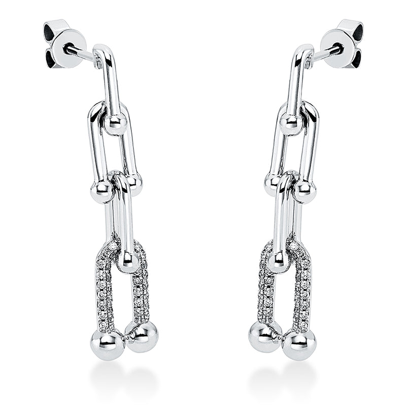 Ohrschmuck 18 kt WG, 68 Brill. 0,25 ct, TW-si