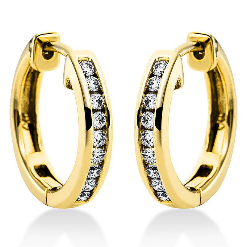 Creolen 18 kt GG, 18 Brill. 0,29 ct, TW-vsi