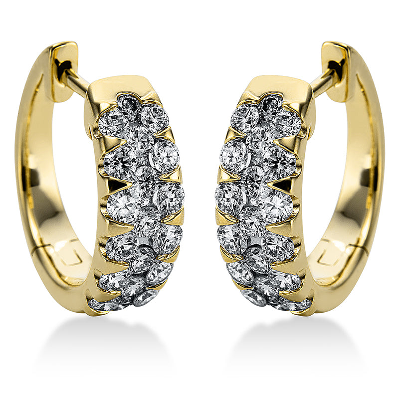 Creolen 18 kt GG, 38 Brill. 1,02 ct, TW-si
